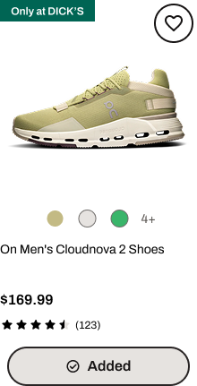 Product card showing the item Added to cart, with a checkmark confirmation.